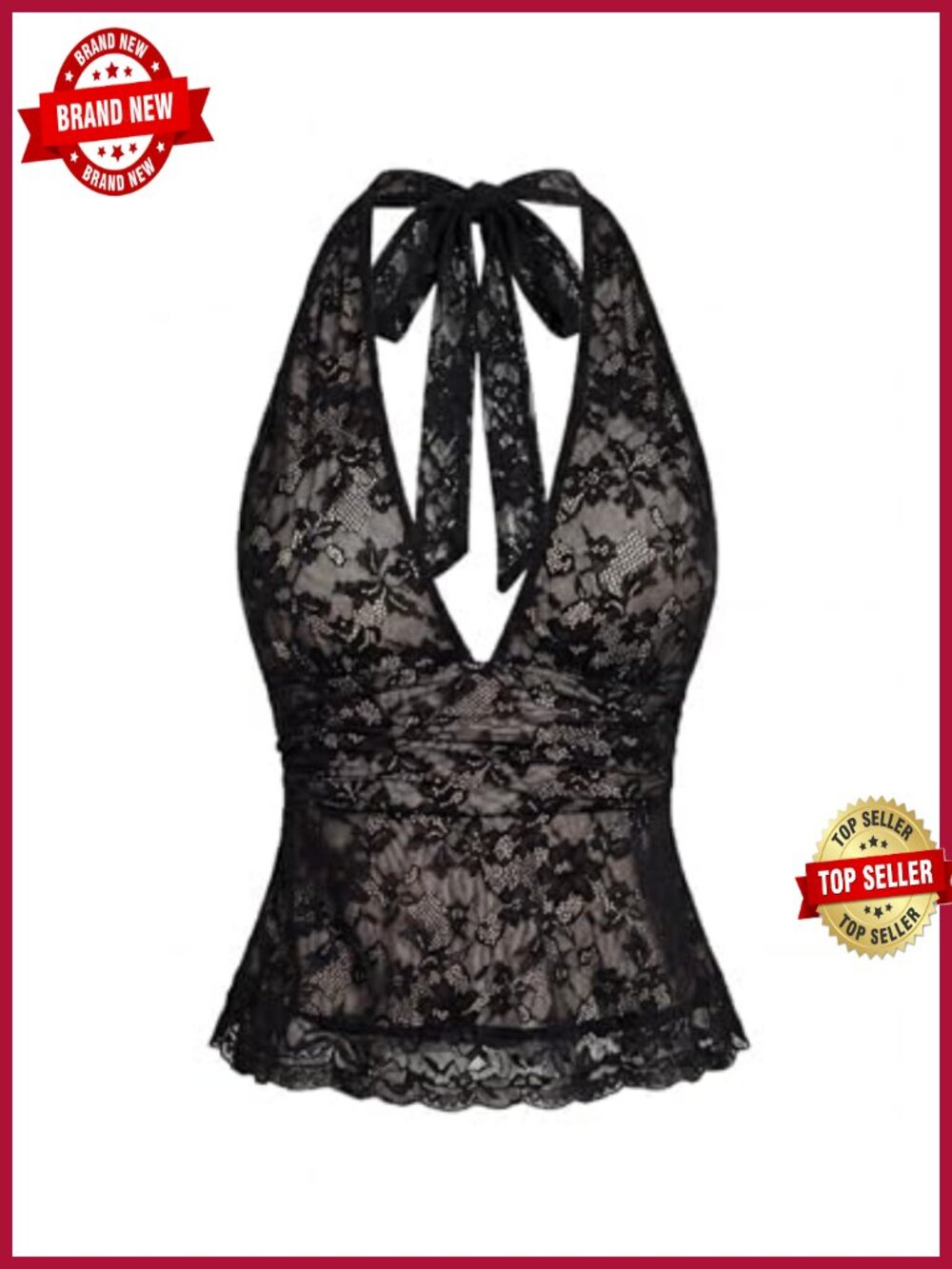 Polka Dots Halter Tank Top Y2k Tie Backless V Neck Ruffle Peplum